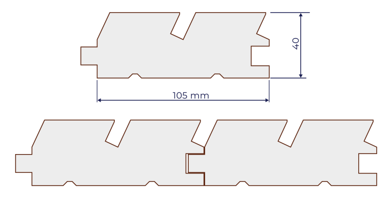 profil - produits faux claire-voie XL 40_105 sens de pose au choix